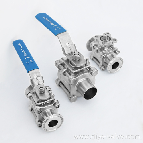 Stainless Steel Sanitary Valves Three Piece Ball Valve